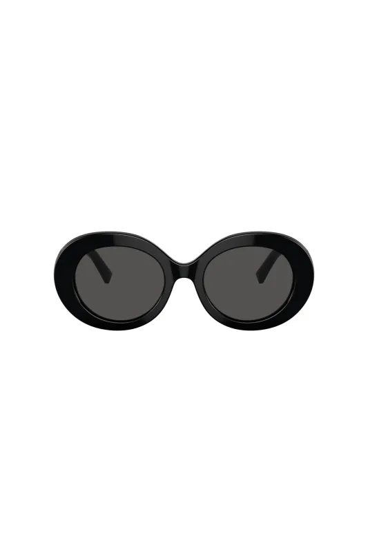 Oval Frame Dark Grey Lens Sunglasses - Black made by Edgars