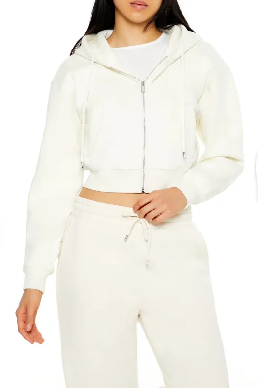 Long Sleeve Cropped Athletic Jacket - Cream sold by Edgars