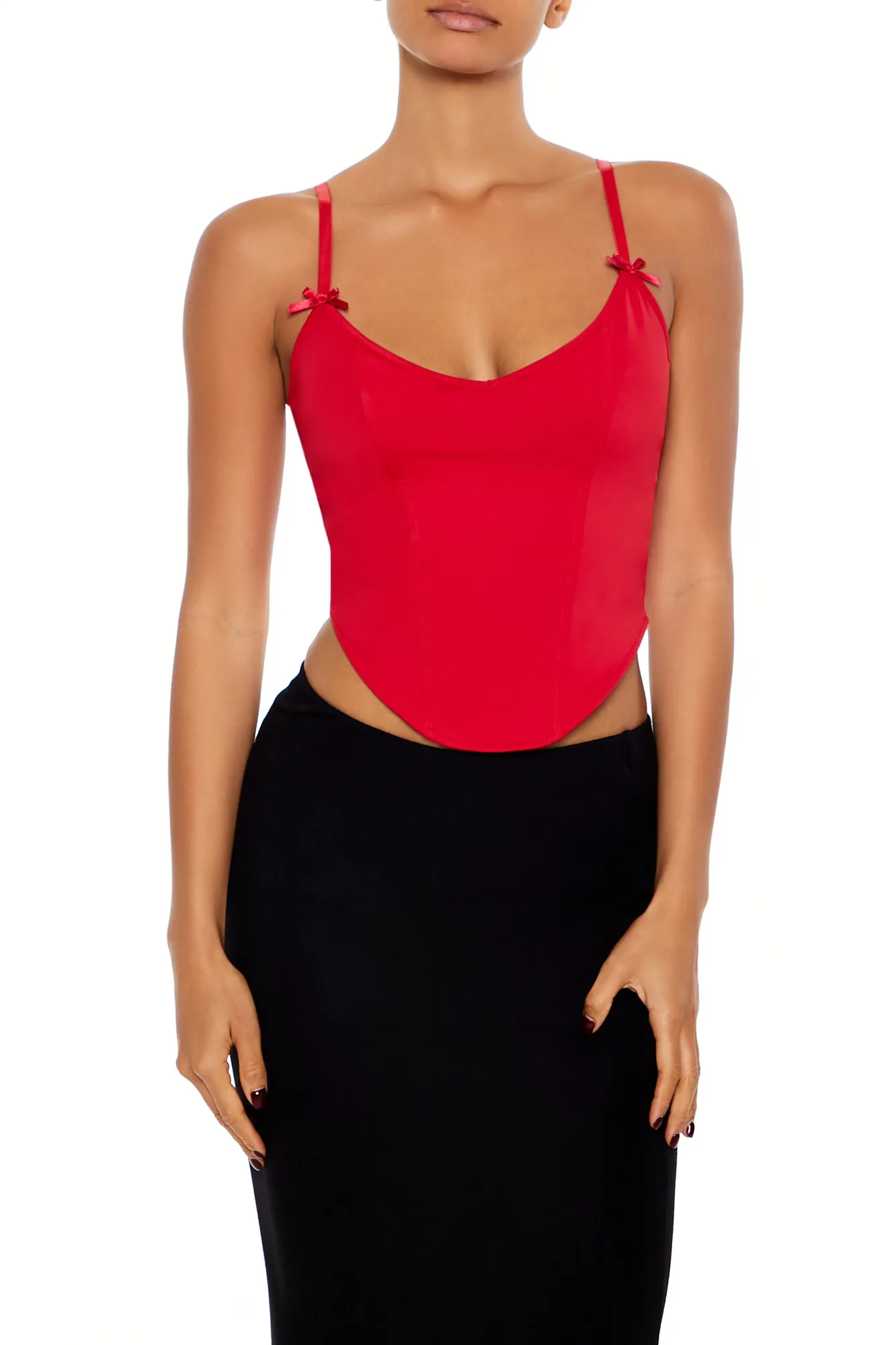 Curved Hem Sleeveless Bustier Top - Red sold by Edgars product image thumbnail 2