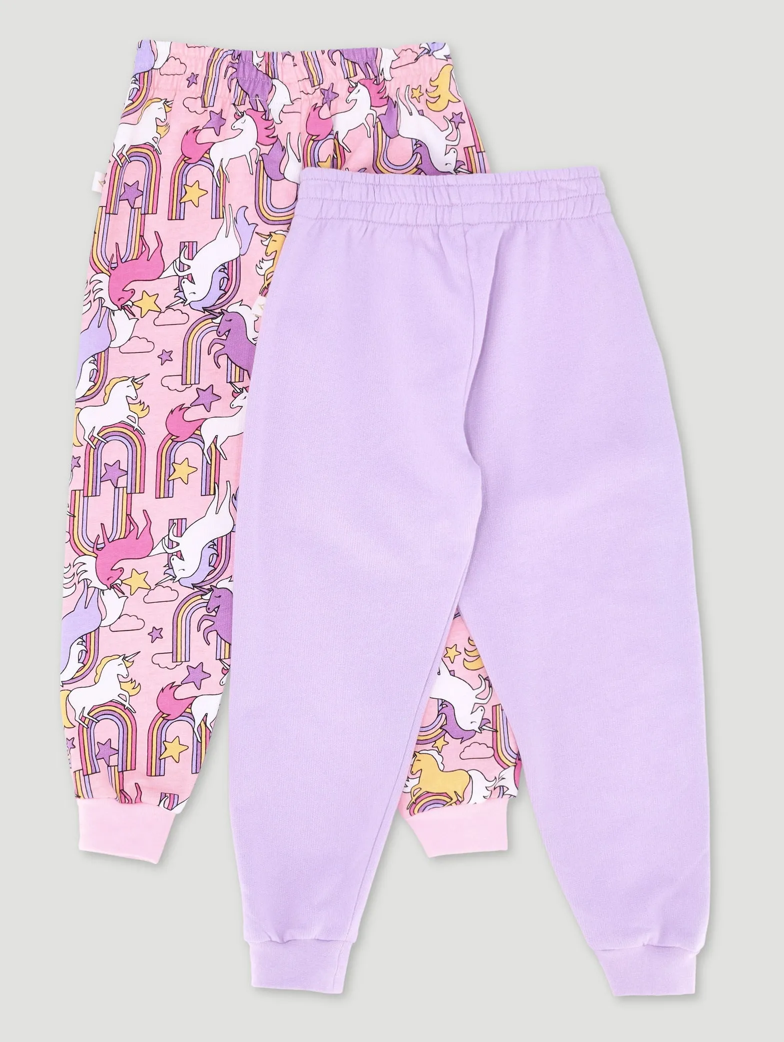 Pre-Girls 2 Pack Print & Plain Unicorn Jogger - Pink sold by Edgars product image thumbnail 2
