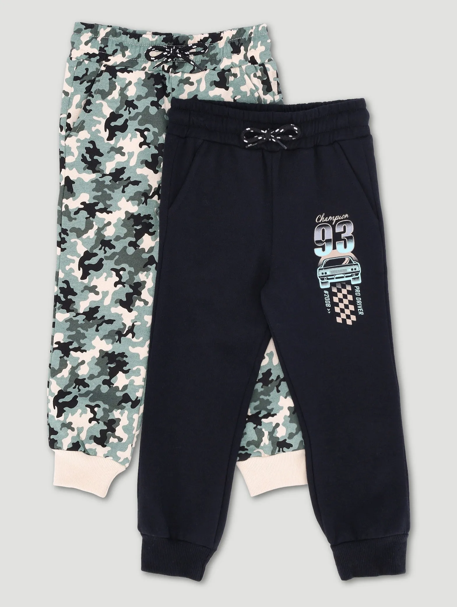 Pre-Boys 2 Pack Car Fleece Jogger - Camo/Black sold by Edgars