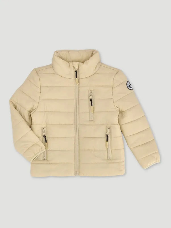 Pre-Boys Puffer Funnel Jacket - Stone sold by Edgars