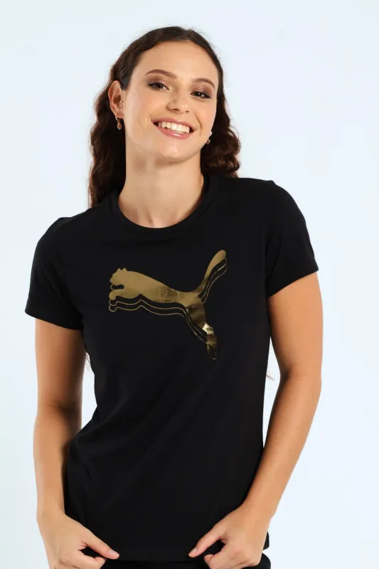 Essential Metallic Logo Tee - Black sold by Edgars 