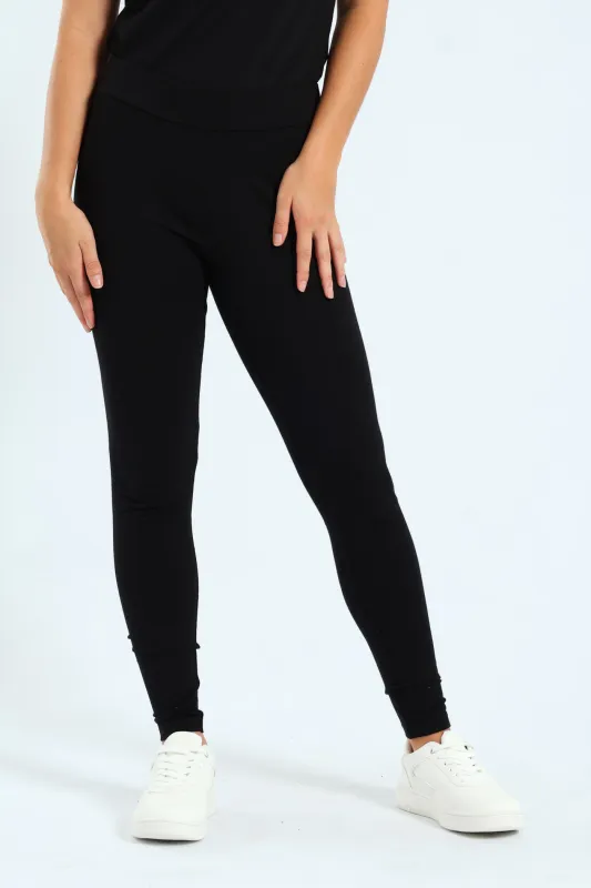 Essential Metallic Leggings - Black sold by Edgars
