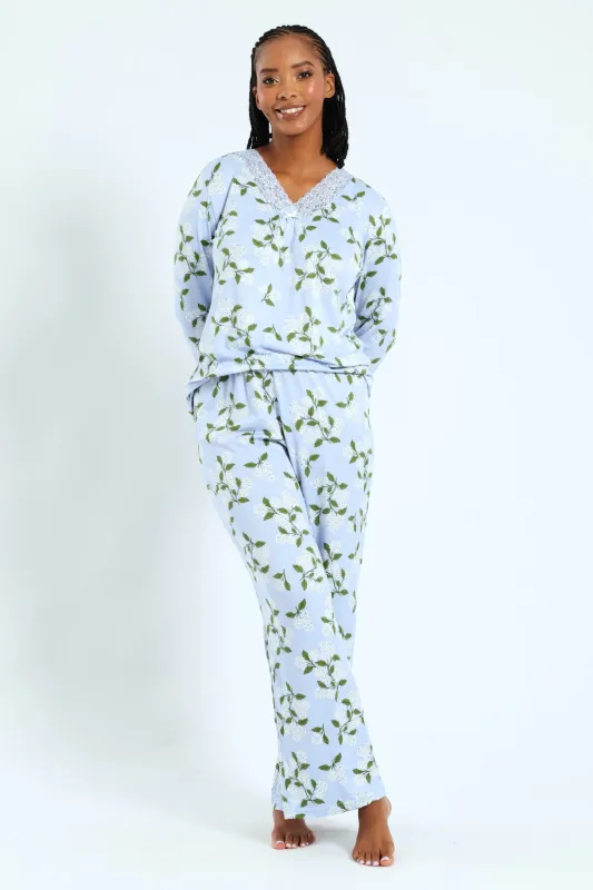 Soft Touch Dandelion Top & Pant Sleep Set - Blue sold by Edgars