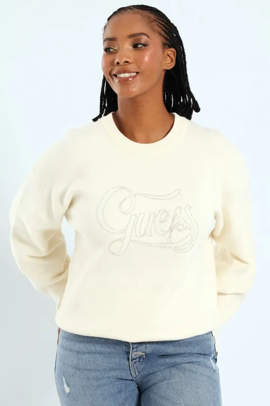 Laura Logo Sweater - Cream sold by Edgars