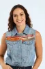 Embroidered Denim Vest - Blue sold by Edgars