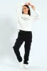 Printed Collar Fleece Top - White sold by Edgars