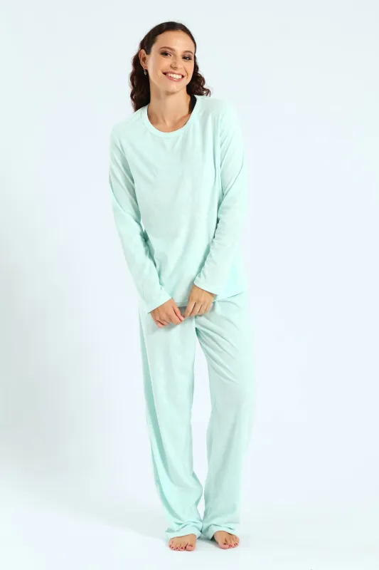 Embossed Stars Top & Pant Pj Set - Aqua sold by Edgars 