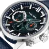 Blue Dial & Blue Leather Strap Multifunction Watch - Blue sold by Edgars