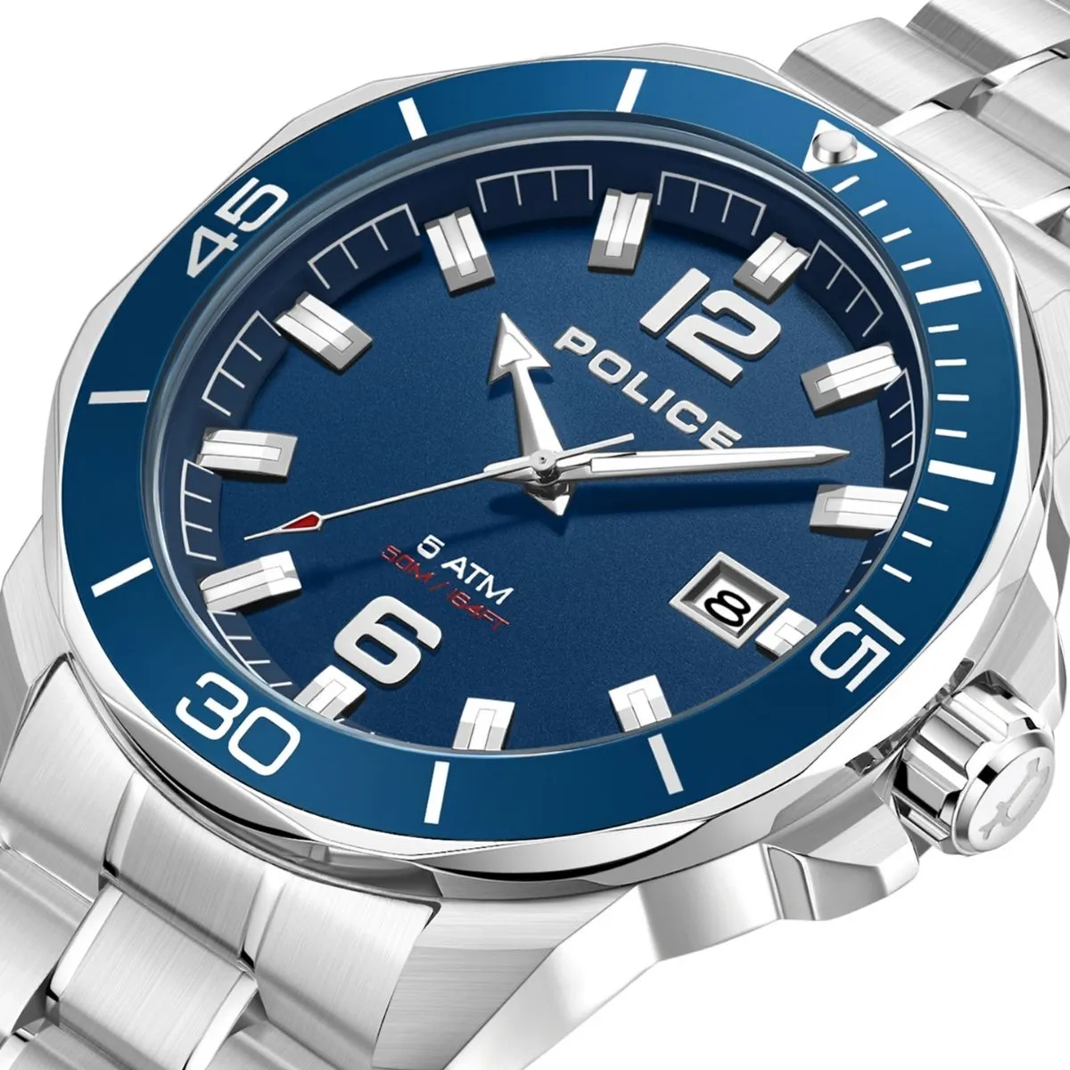 3 Hand Date Blue Dial Stainless Steel Watch - Silver sold by Edgars product image thumbnail 4