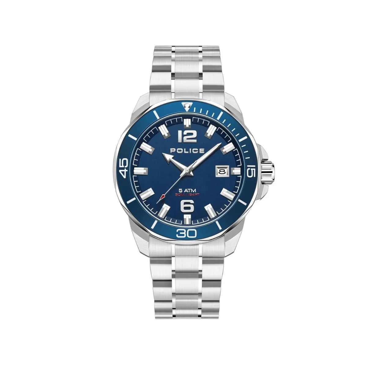 3 Hand Date Blue Dial Stainless Steel Watch - Silver sold by Edgars