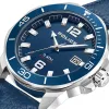 3 Hand Date Blue Dial & Blue Leather Strap Watch - Blue sold by Edgars 