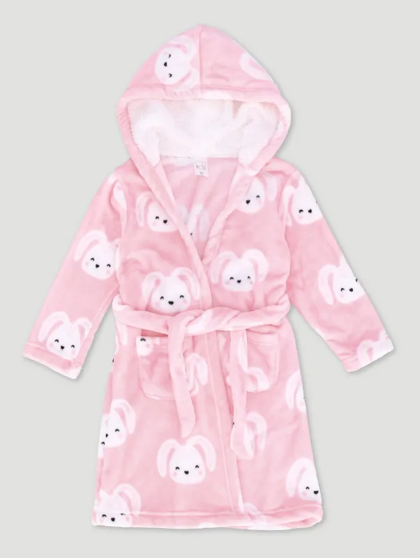 Pre-Girls Bunnies Print Sherpa Lined Gown - Pink sold by Edgars 