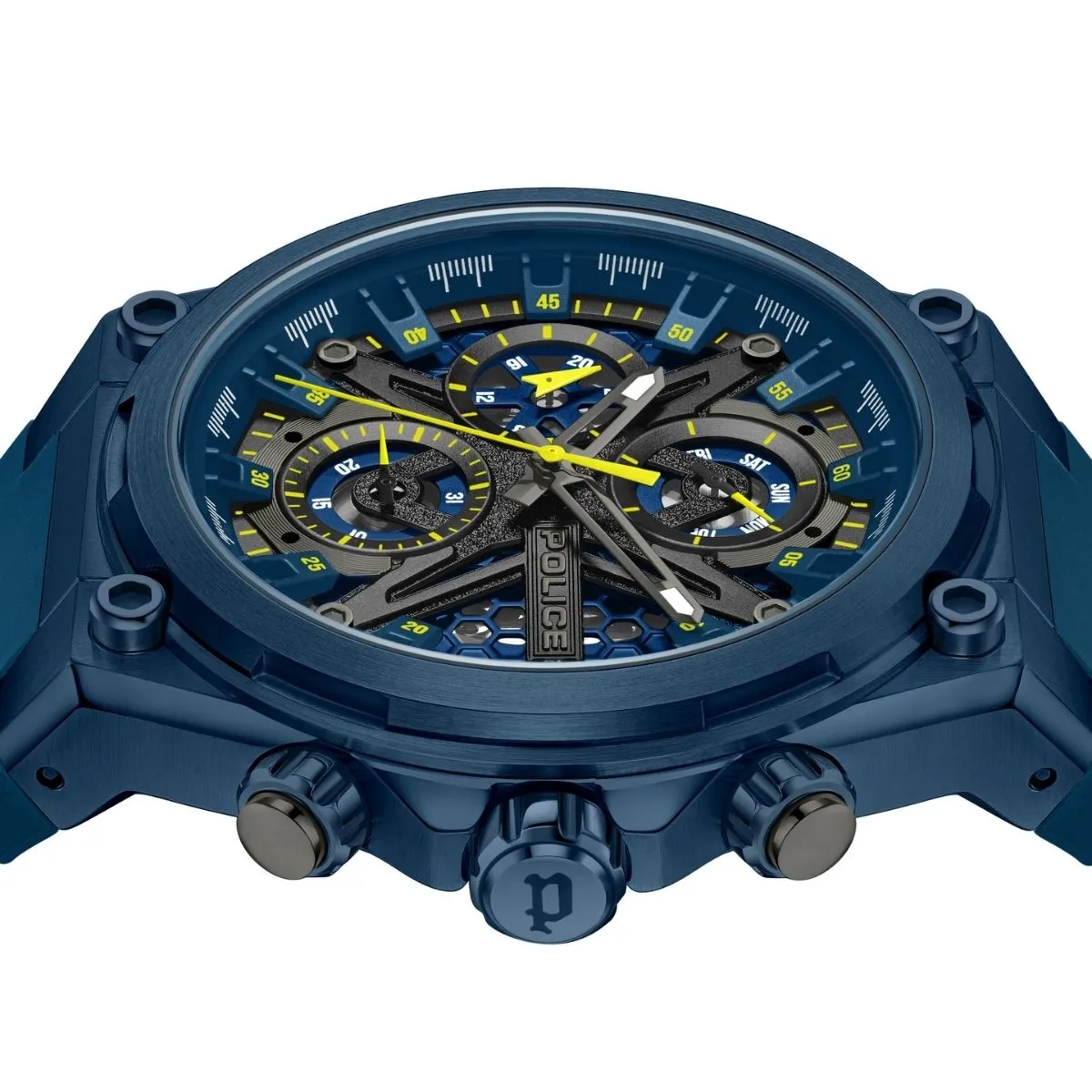 Blue Case Gunmetal Dial Watch With Blue Silicon Strap sold by Edgars product image thumbnail 4