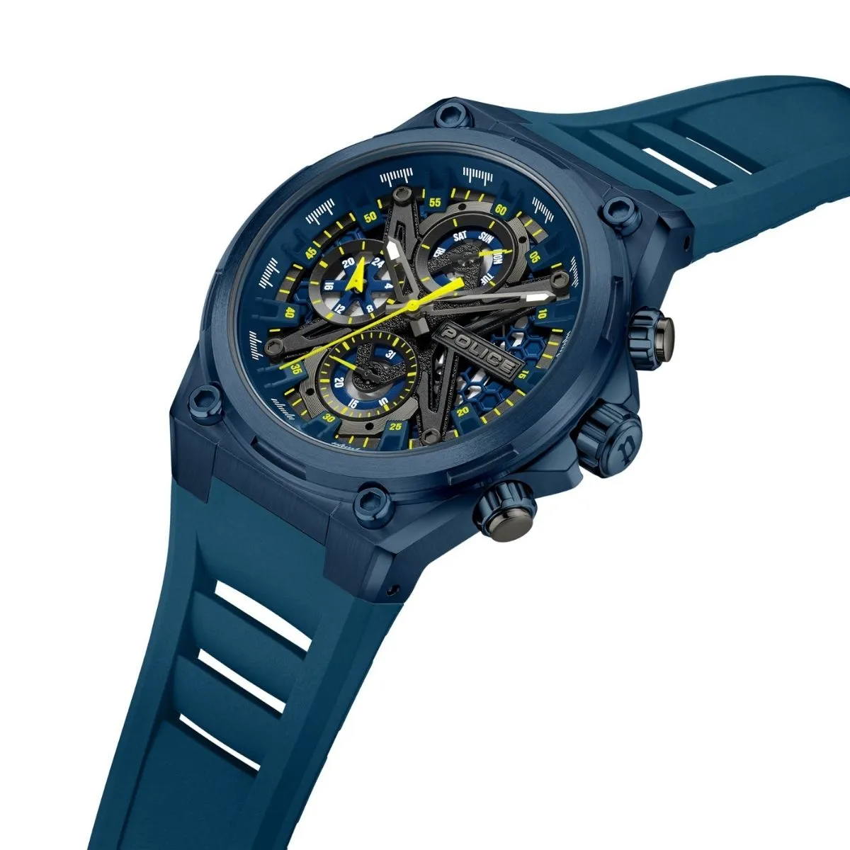 Blue Case Gunmetal Dial Watch With Blue Silicon Strap sold by Edgars product image thumbnail 2