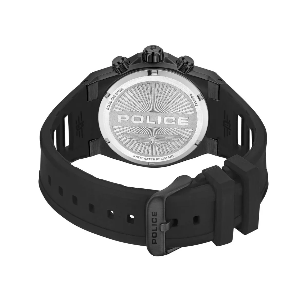 Black Case Black Dial Watch With Black Silicone Strap sold by Edgars product image thumbnail 3