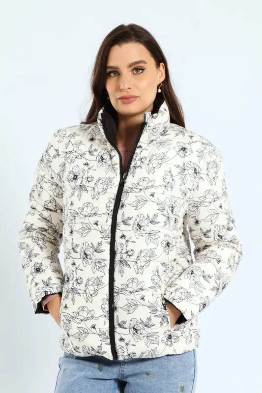 Reversible Puffer Jacket - Black/White sold by Edgars 