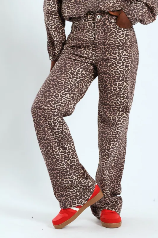 Leopard Print 90's Pants - Brown sold by Edgars