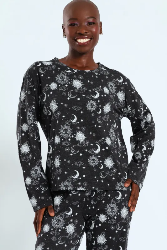 Celestial Knit Tee - Charcoal Melange sold by Edgars