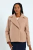 Oversized Boucle Double Breasted Jacket - Latte sold by Edgars