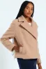 Oversized Boucle Double Breasted Jacket - Latte sold by Edgars