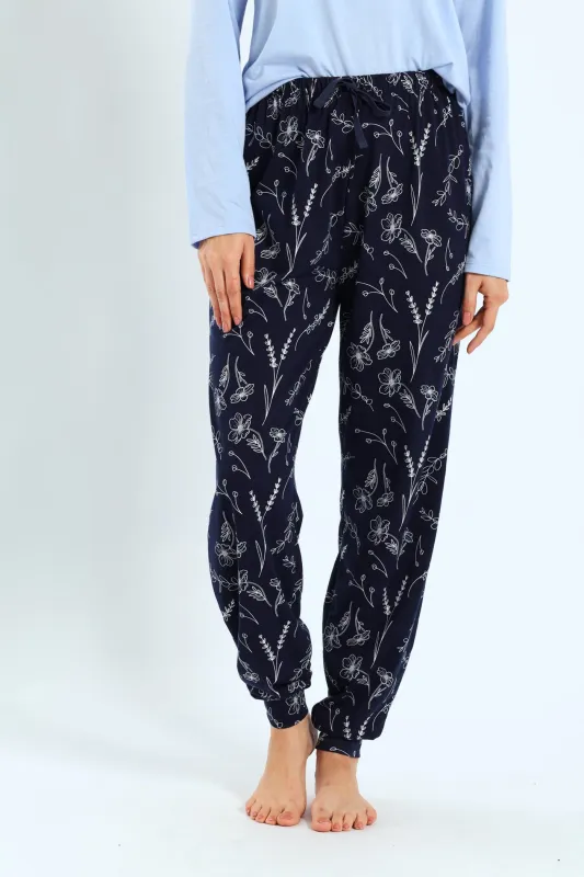 Knit Flower Jogger - Navy sold by Edgars 