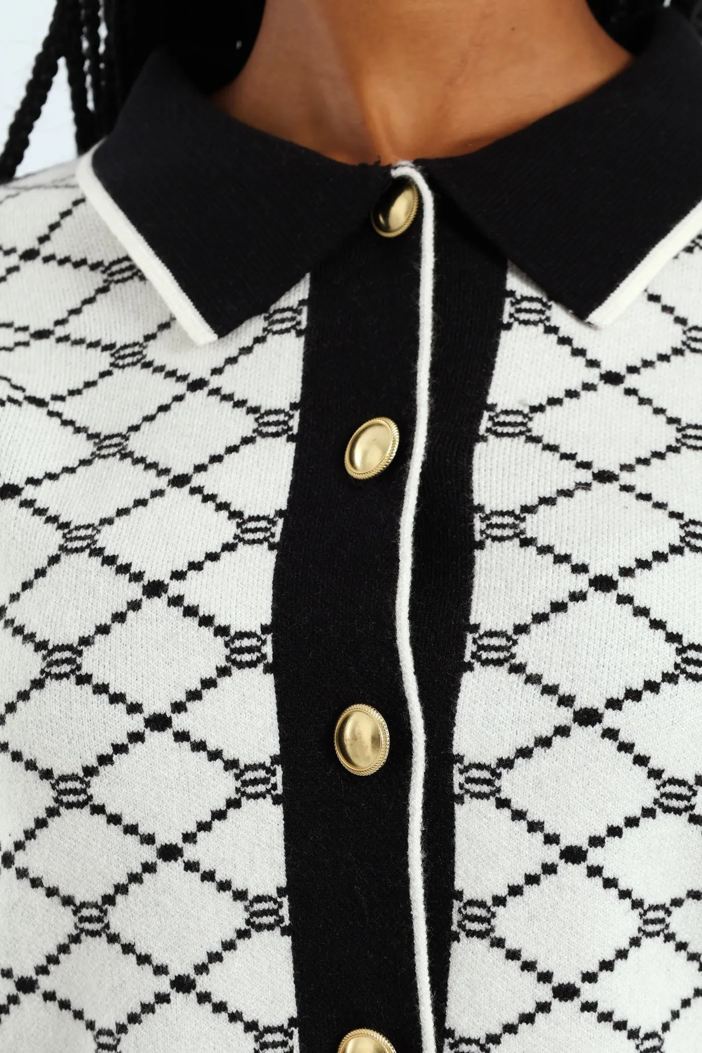 Contrast Tipped Styled Cardigan - Cream sold by Edgars product image thumbnail 5