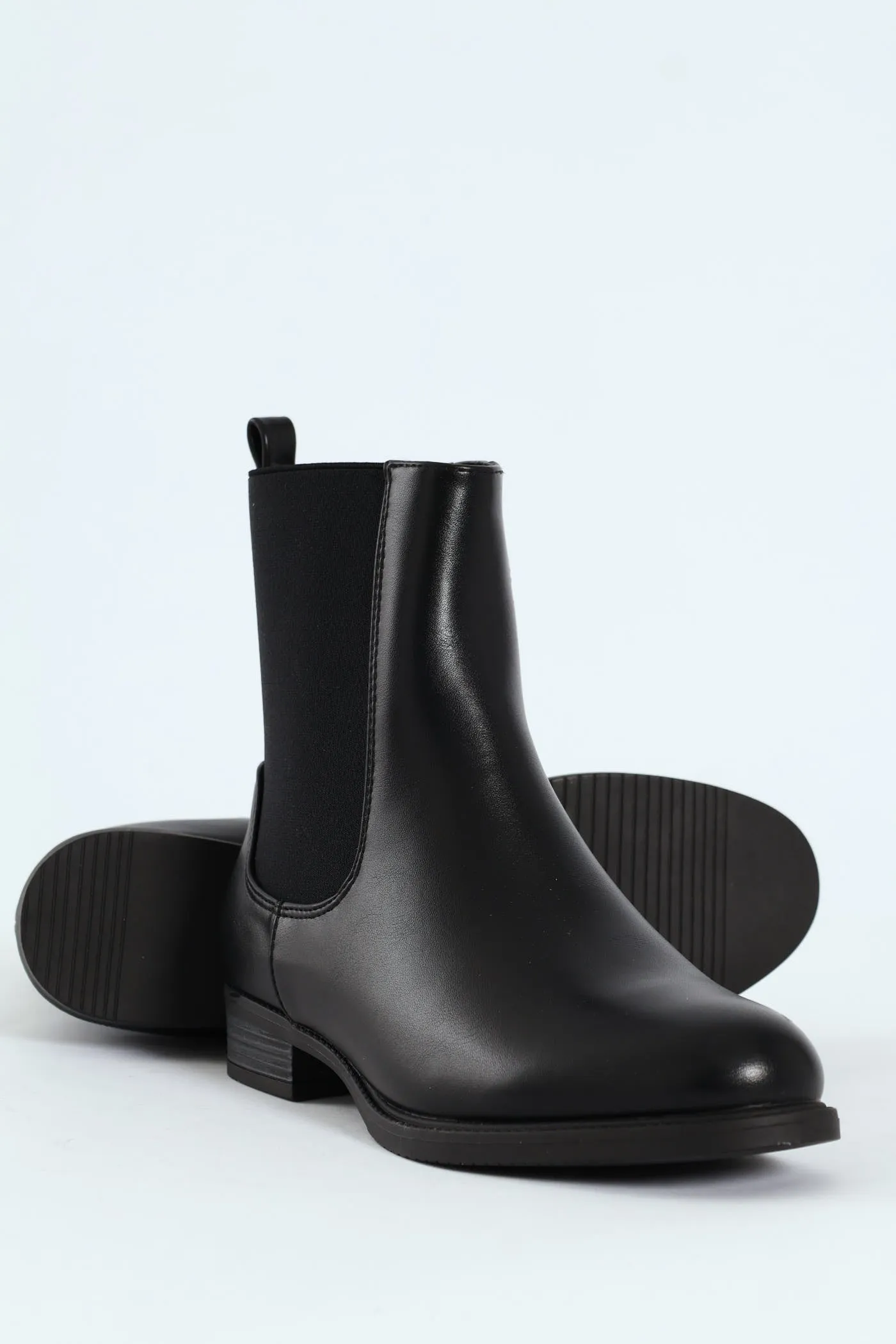 Round Toe Chelsea Ankle Boot - Black sold by Edgars