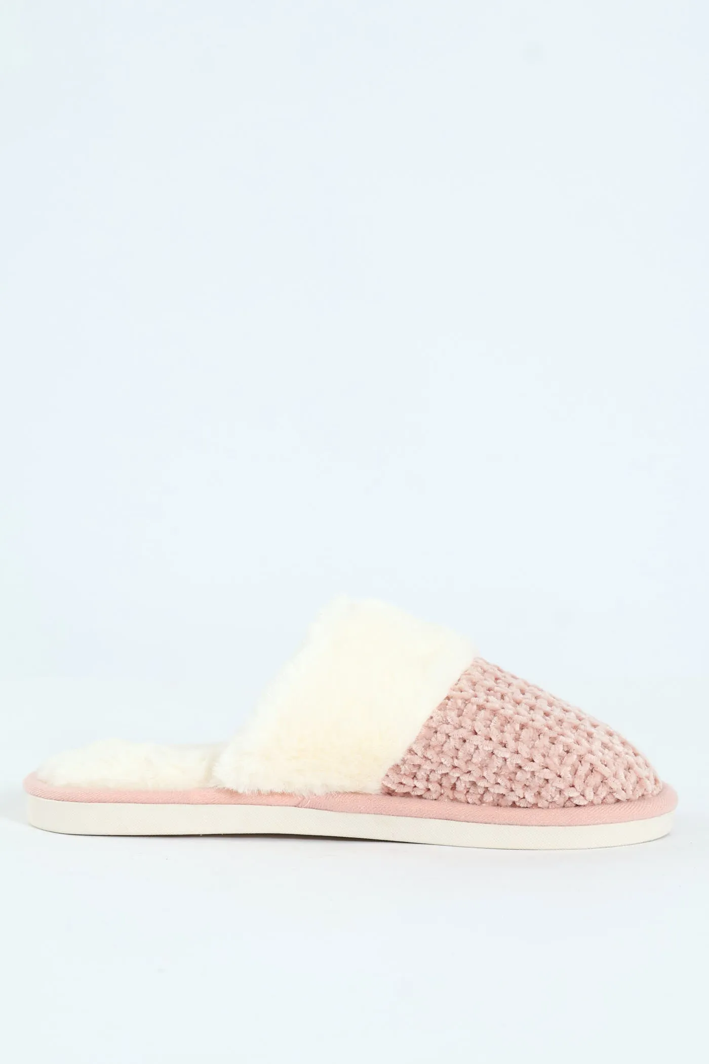 Chenille Closed Toe Slipper With Fur Topline - Blush sold by Edgars product image thumbnail 3
