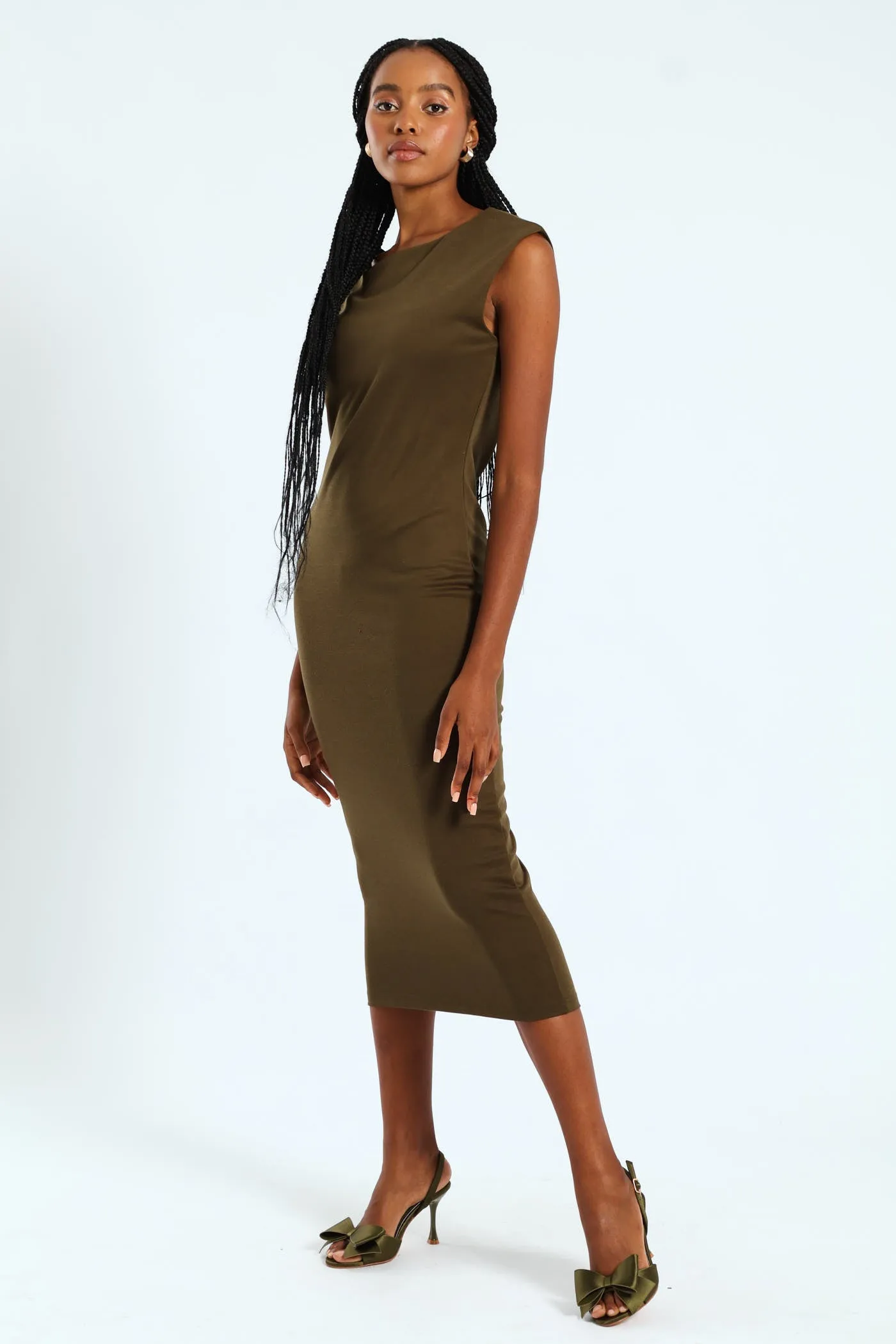 Boatneck Column Midaxi Dress - Fatigue sold by Edgars product image thumbnail 3