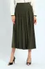 Pleated Midi Skirt - Dark Fatigue sold by Edgars