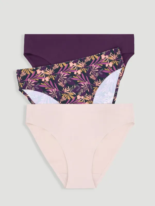 3 Pack Bikini Panties - Floral/Lilac/Purple made by Edgars