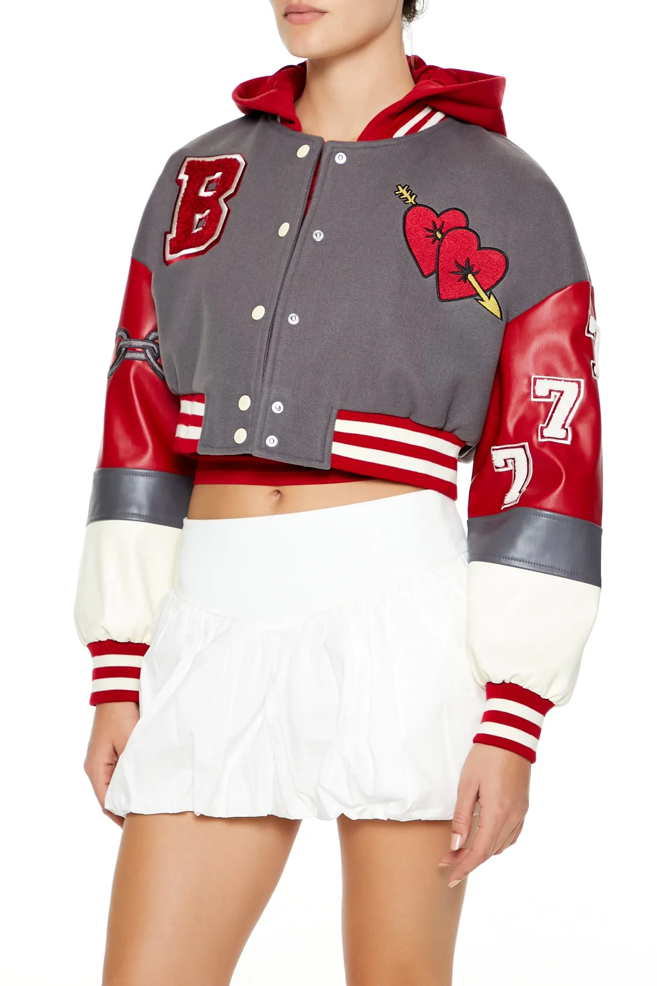 Croppped Varsity Jacket - Grey sold by Edgars product image thumbnail 3