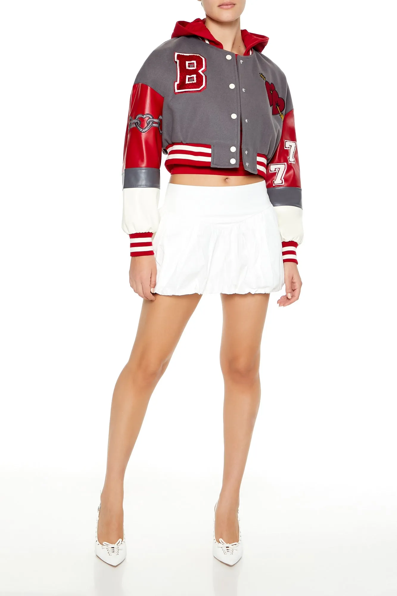 Croppped Varsity Jacket - Grey sold by Edgars product image thumbnail 5