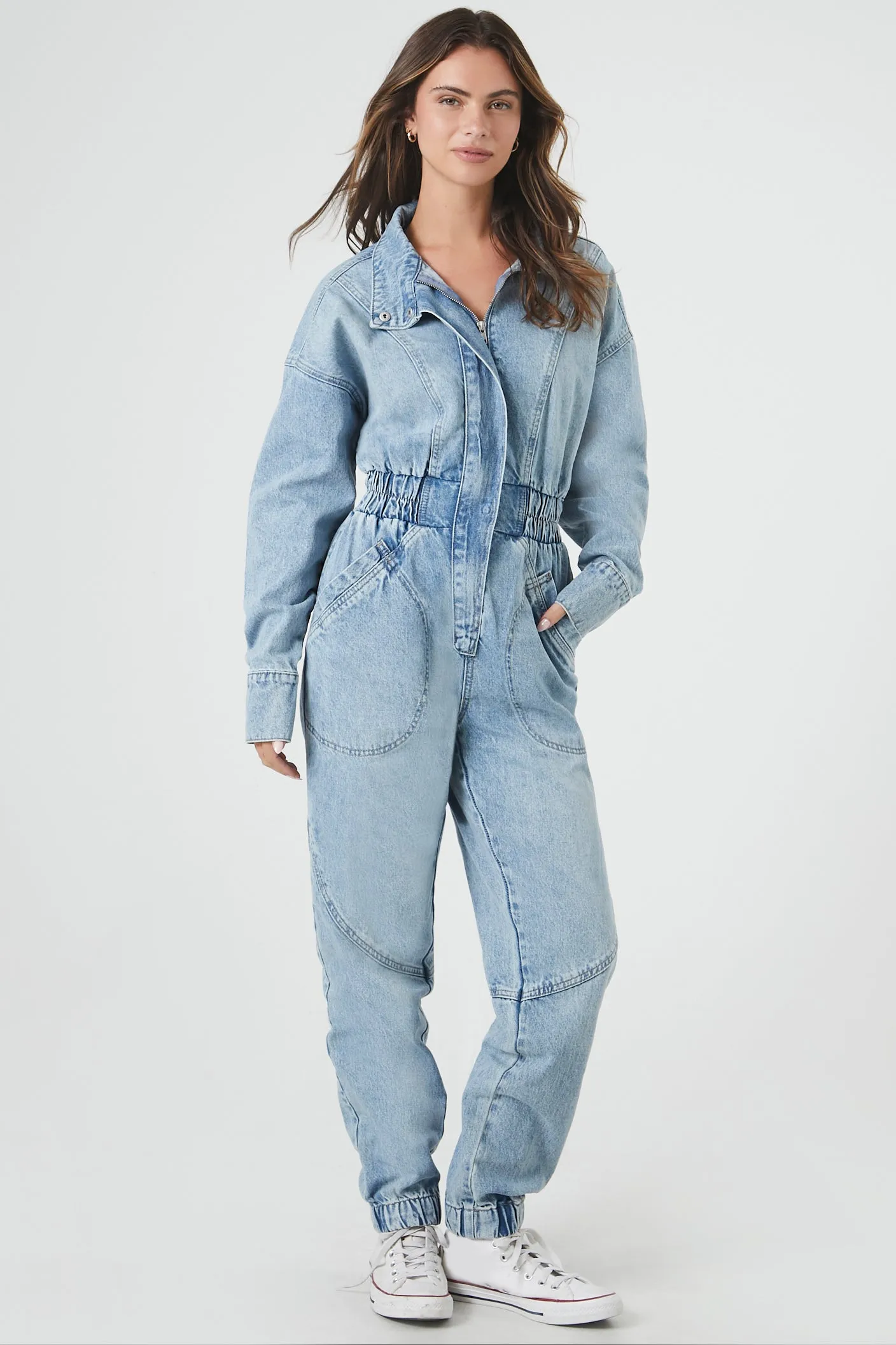 Long Sleeve Denim Jumpsuit - Mid Blue sold by Edgars product image thumbnail 4