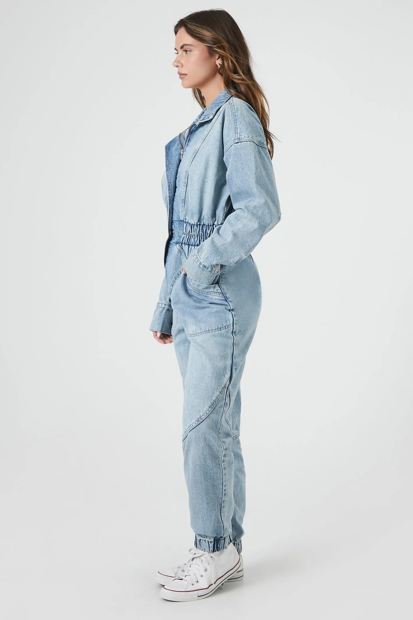 Long Sleeve Denim Jumpsuit - Mid Blue sold by Edgars product image thumbnail 3