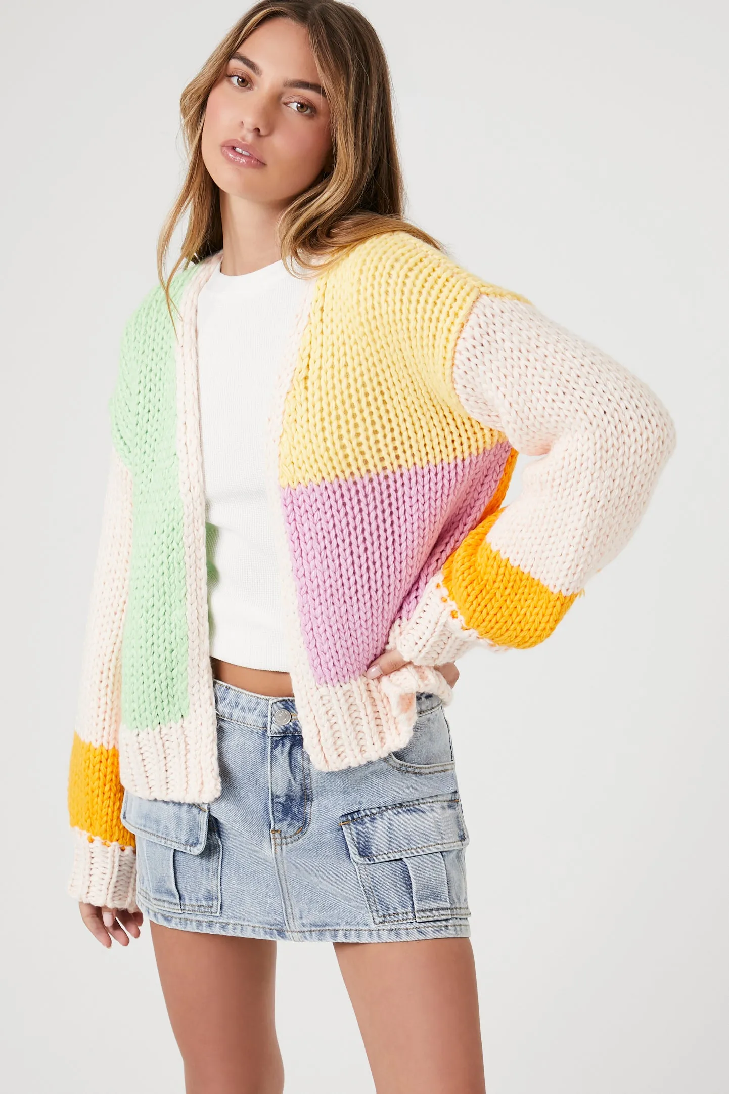Colorblock Cardigan Sweater - Pink sold by Edgars