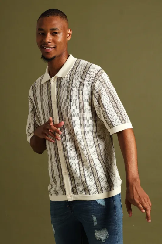 Crochet Shirt - Stone sold by Edgars