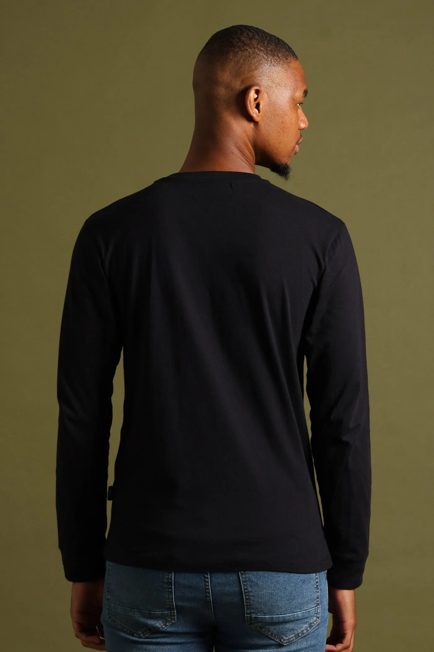 Long Sleeve Basic Crew Cuff Tee - Black sold by Edgars product image thumbnail 3