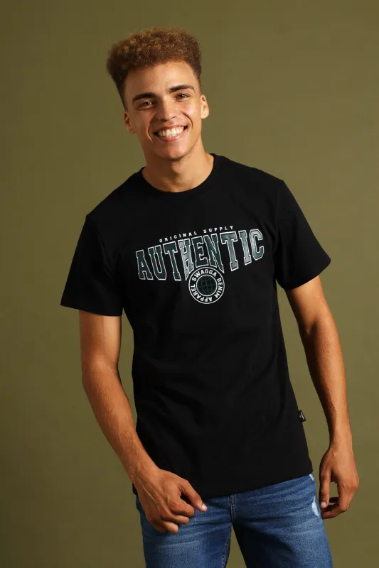 Basic Print Tee - Black made by Swagga