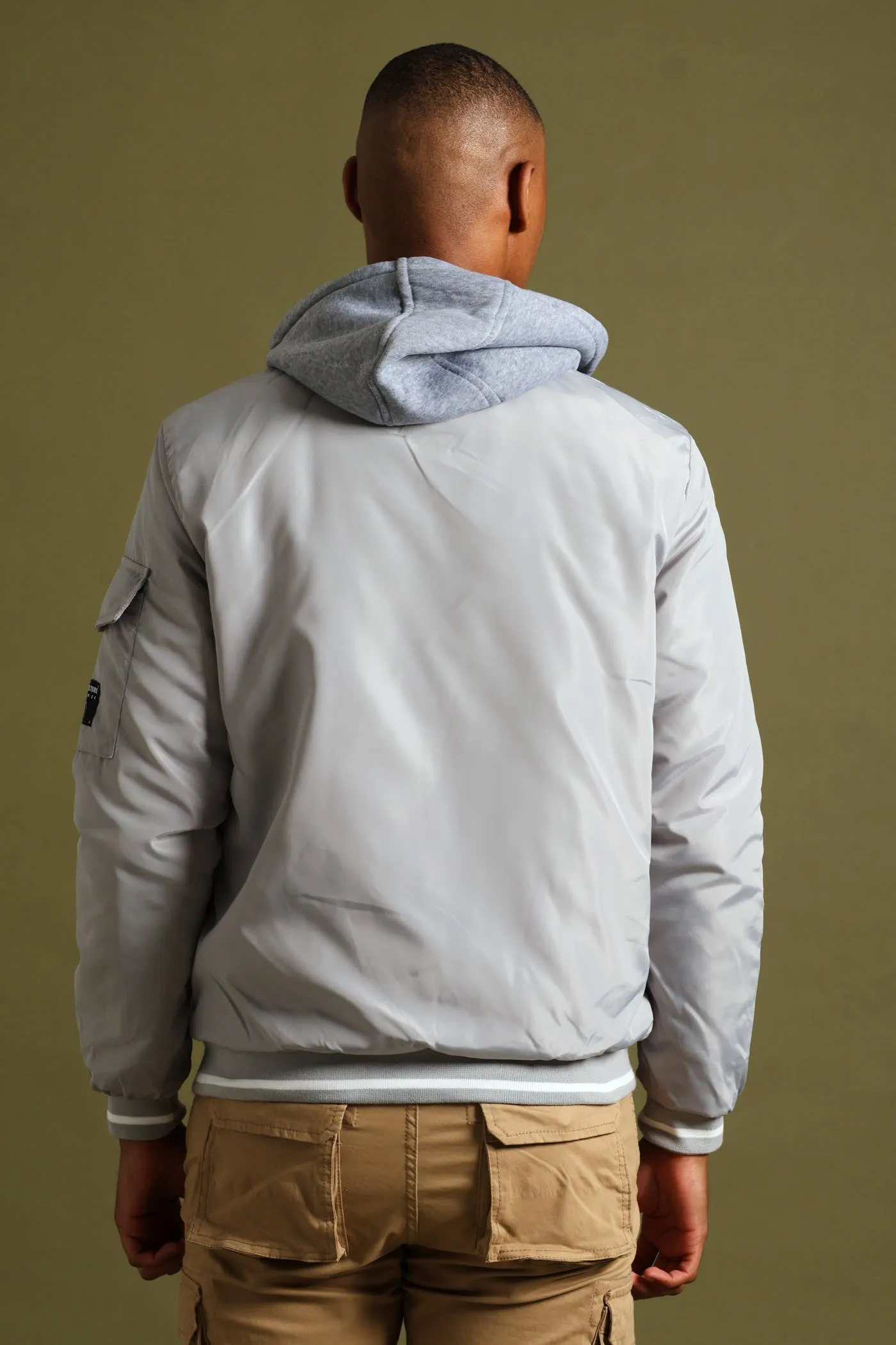 Knit Hood Bomber Jacket - Grey sold by Edgars product image thumbnail 3