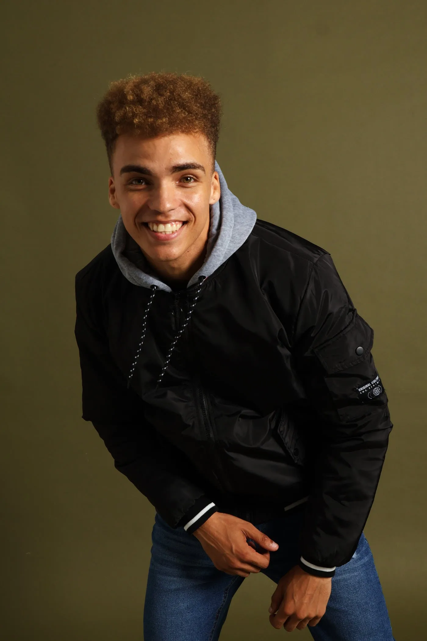 Knit Hood Bomber Jacket - Black sold by Edgars