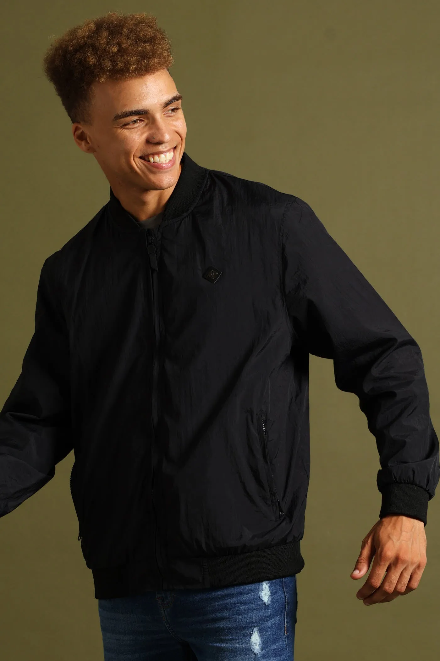 Smart Crinkle Bomber Jacket - Black sold by Edgars product image thumbnail 3