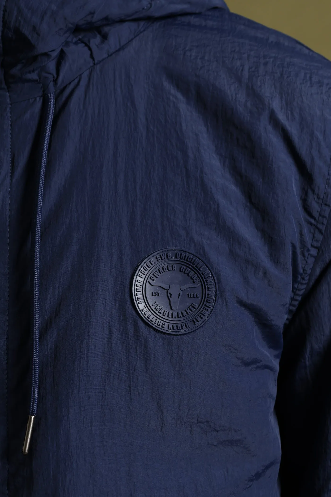 Basic Hood Crinkle Bomber Jacket - Navy sold by Edgars product image thumbnail 3