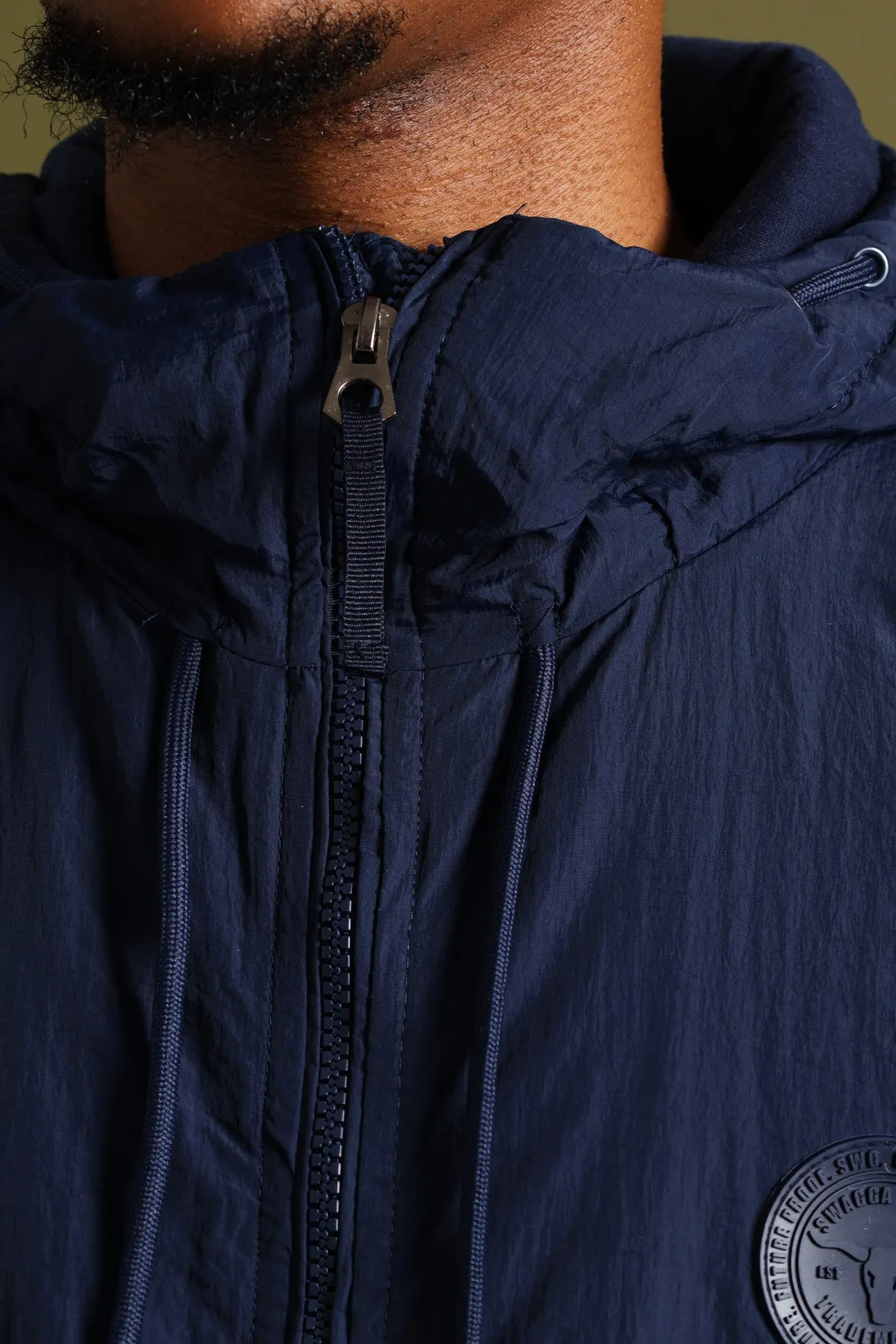 Basic Hood Crinkle Bomber Jacket - Navy sold by Edgars product image thumbnail 2