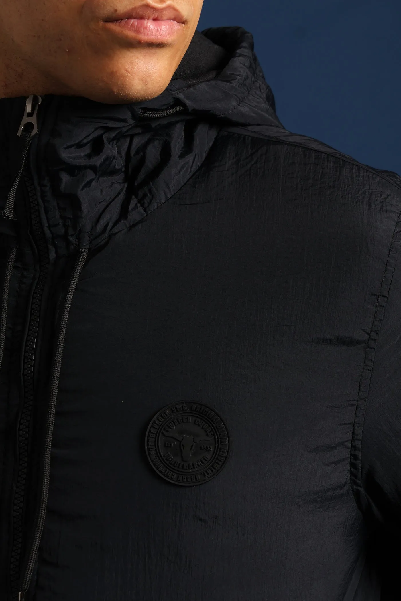 Basic Hood Crinkle Bomber Jacket - Black sold by Edgars product image thumbnail 3