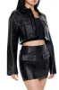 Faux Leather Zip-Up Jacket - Black sold by Edgars