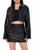 Faux Leather Zip-Up Jacket - Black sold by Edgars