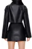 Faux Leather Zip-Up Jacket - Black sold by Edgars